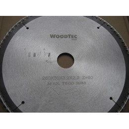 Пила дисковая Ø250 х 30 х 3,2/2,2 Z80 WZ WoodTec