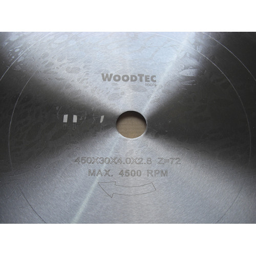 Пила дисковая Ø450 х 30 х 4,0/2,8 Z72 WZ WoodTec