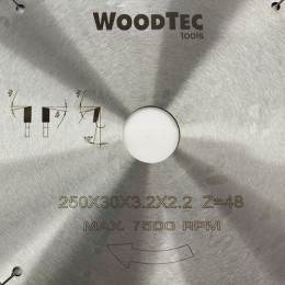 Пила дисковая Ø250 х 30 х 3,2/2,2 Z48 WZ WoodTec