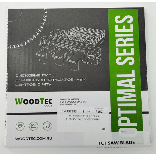 Пила подрезная Ø180 х 30 х 4,3-5,5 Z = 28 WoodTec